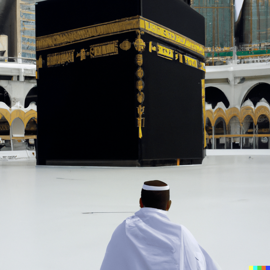 un homme seul à proximité de la kaaba