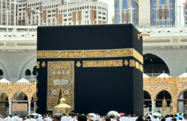 Pilgrims gather around the Kaaba in Makkah, Saudi Arabia, during the holy Hajj pilgrimage.